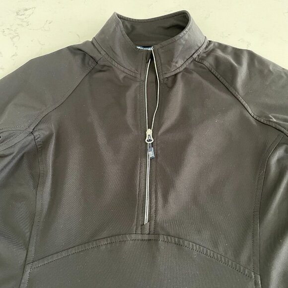 Cutter & Buck 1/2 Zip LS Hi Neck Athletic Recycled Poly + Spandex Top Black Sz S - Picture 4 of 12